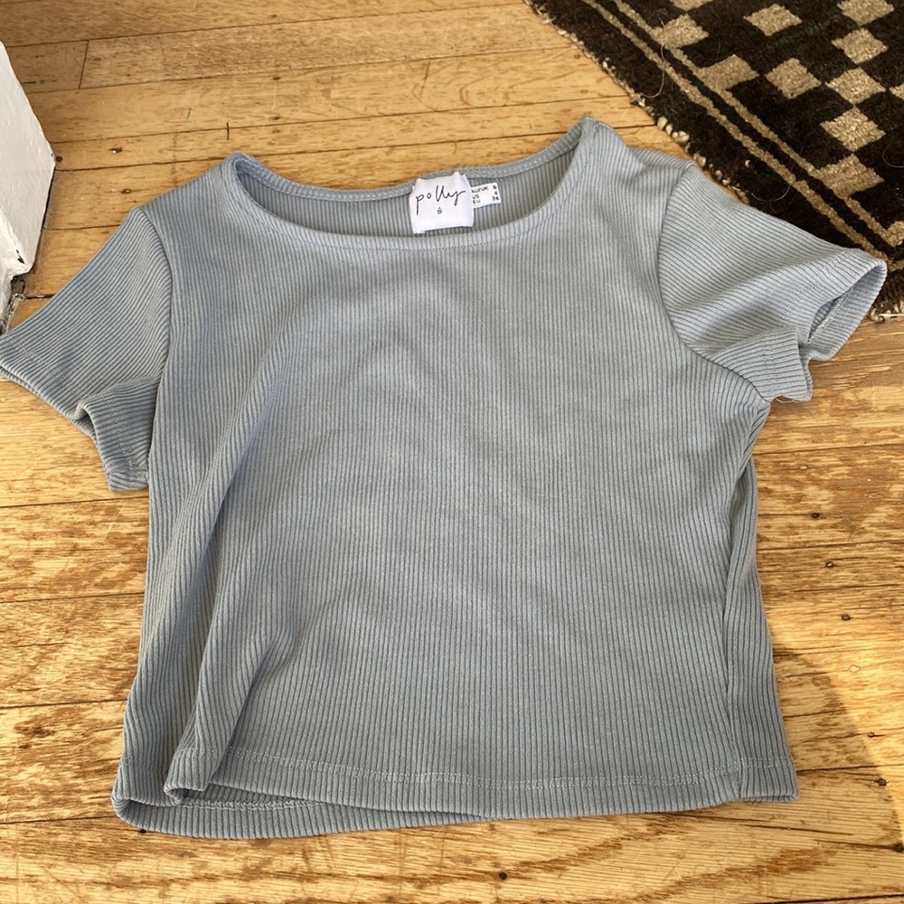 Blue ribbed top